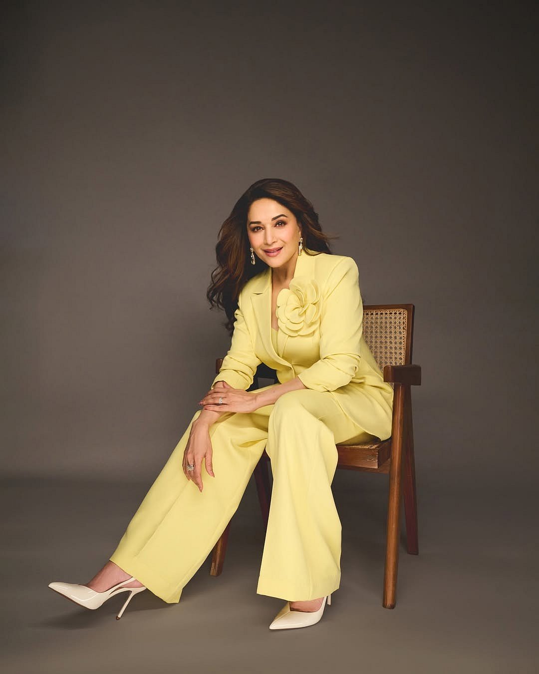 Madhuri Dixit At 58 Shows How To Ace 'Boss Lady' Look In Butter Yellow Suit For Summer