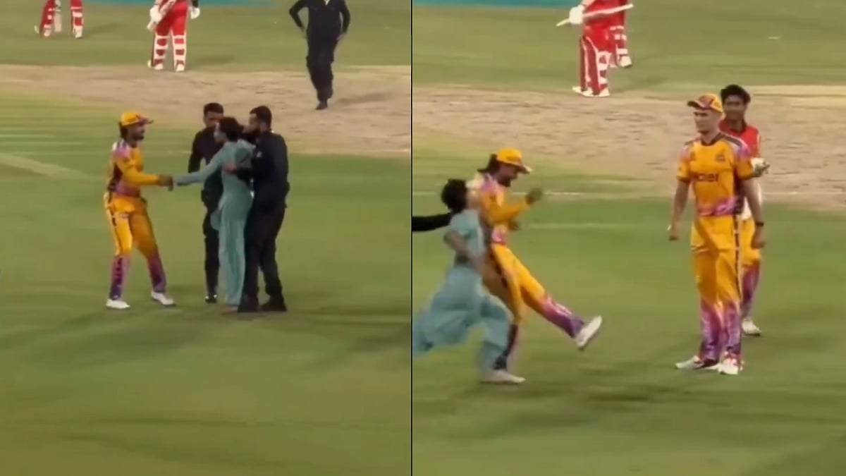 Pitch Invasion Drama! Babar Azam Left In Shock After Fan Breaches Security To Hug Him During PSL 2026 Match | Video