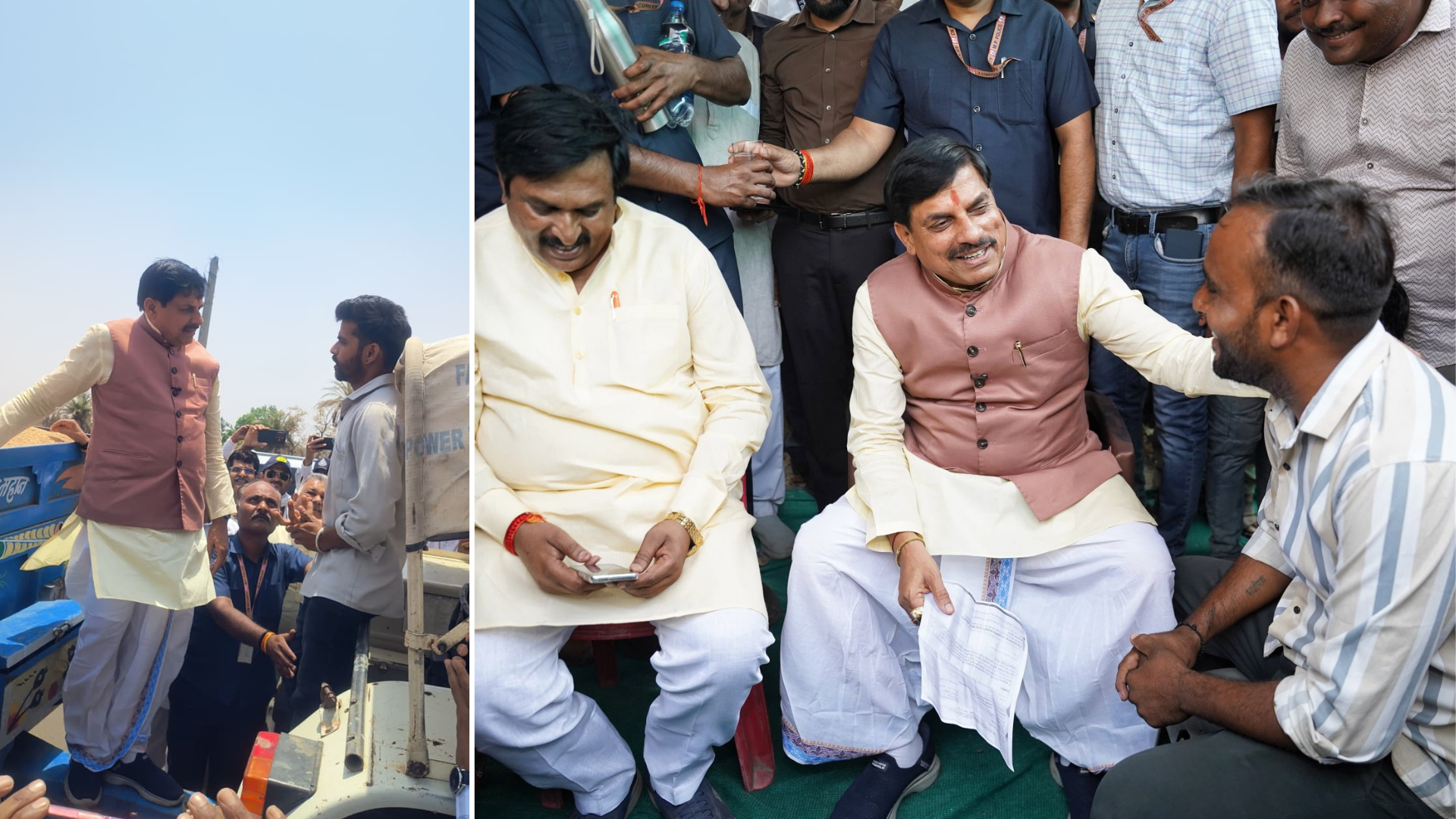 MP CM Mohan Yadav Makes Surprise Visit At Wheat Procurement Centers In Shajapur & Khargone; Reviews Facilities