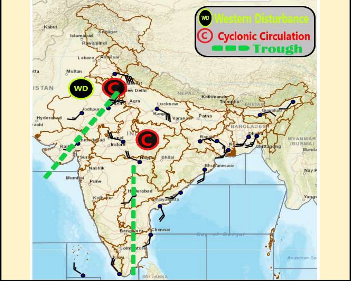 Weather systems affecting Madhya Pradesh at present 