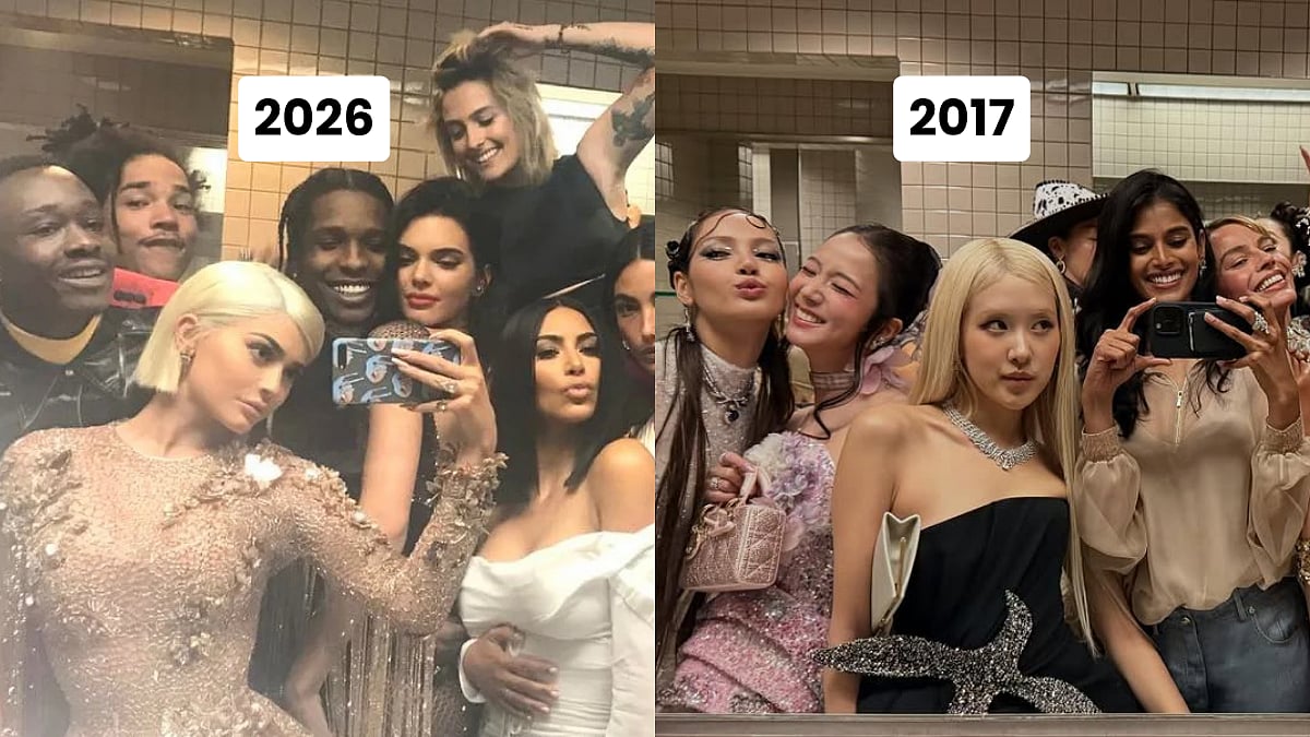 Indian Model Bhavitha Mandava Recreates Kylie Jenner's Iconic Bathroom Selfie At MET GALA 2026 With BLACKPINK Stars