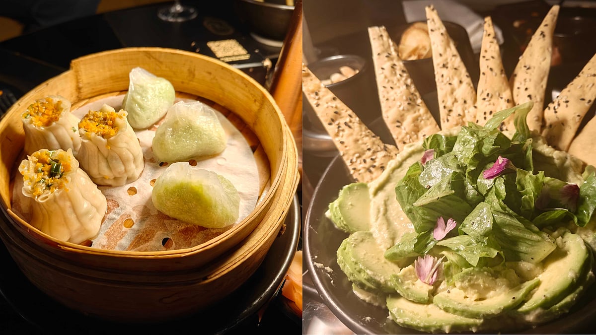 Chicken Sui Mai, Crystal Vegetable Dumplings and Avocado Hummus with Multigrain Lavash