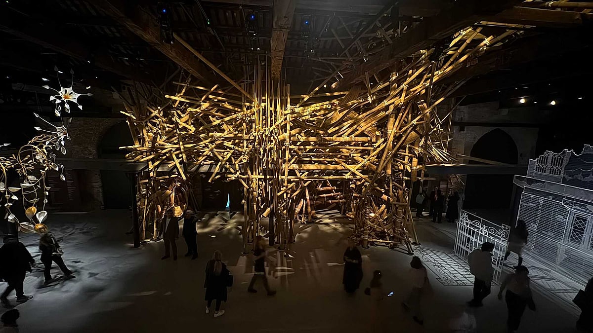 Asim Waqif's monumental bamboo installation 
