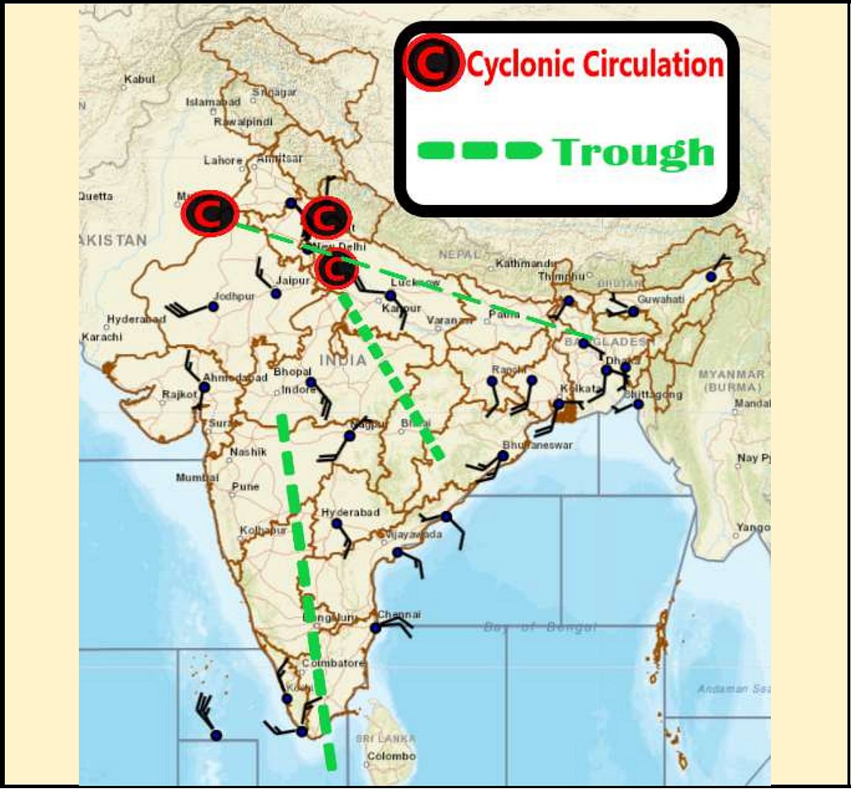 Weather systems affecting Madhya Pradesh at present 
