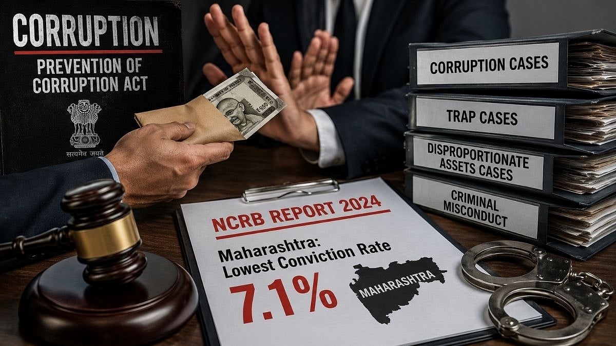 Maharashtra records the highest number of corruption cases in India while reporting the country’s lowest conviction rate, according to NCRB data | AI Generated Representational Image