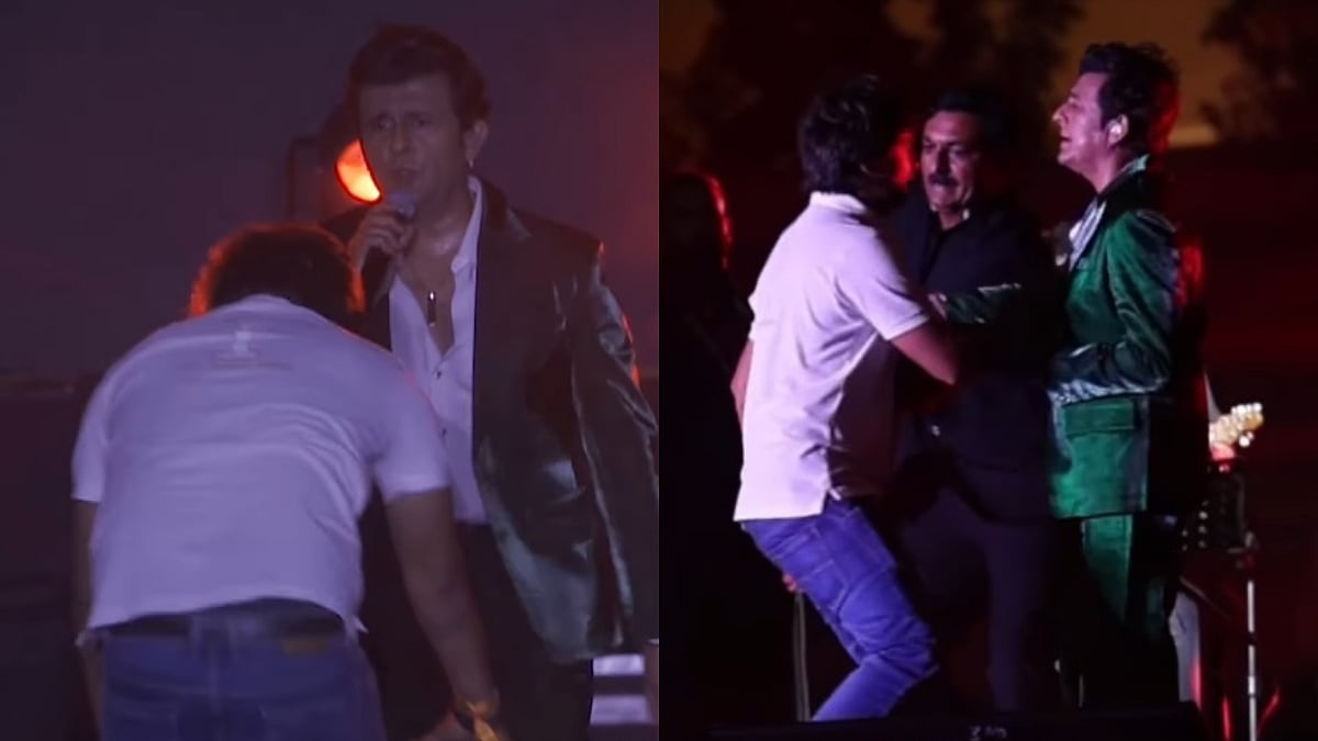 'Kyon Pitne Vaale Kaam Karte Ho?': Sonu Nigam's Fan Jumps On Stage, Touches Singer's Feet During Kolhapur Concert - Watch 