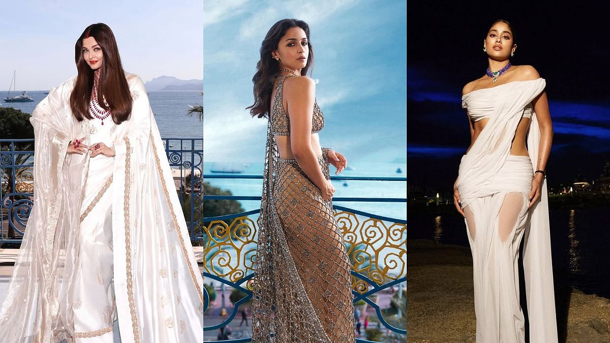 When Indian Sarees Ruled Cannes! Alia Bhatt, Aishwarya Rai & Janhvi Kapoor's Desi Drapes Still Have Fans Obsessed 