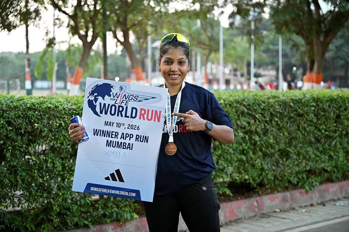 Runners participated in Wings For Life World Run - Organised App Run in Mumbai. Global run organised by Red Bull with 100 percent of registration/donations being used for spinal cord injury research