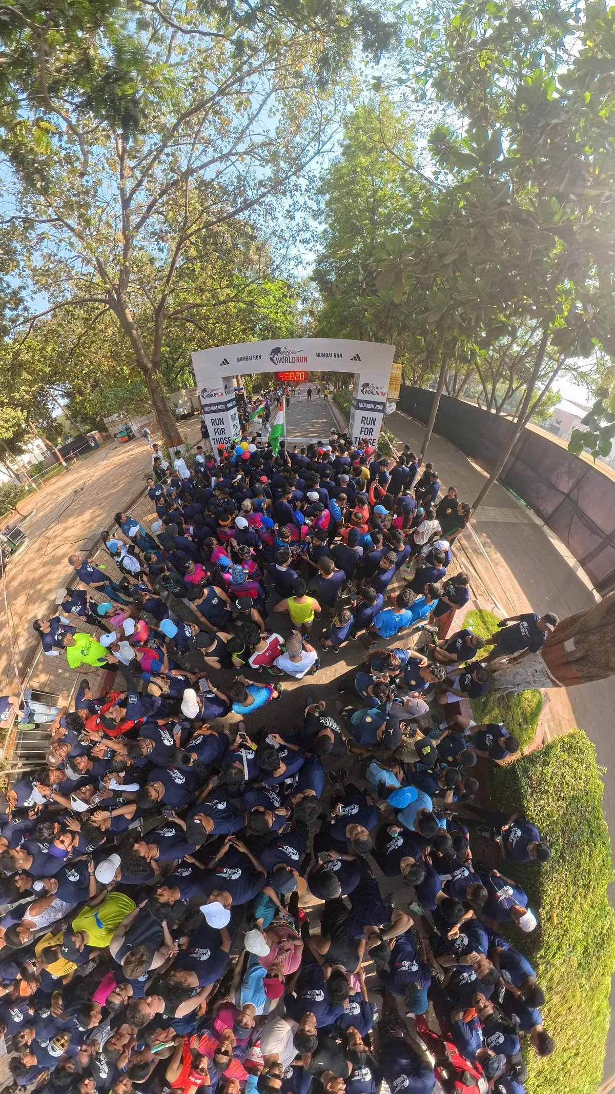Runners participated in Wings For Life World Run - Organised App Run in Mumbai. Global run organised by Red Bull with 100 percent of registration/donations being used for spinal cord injury research