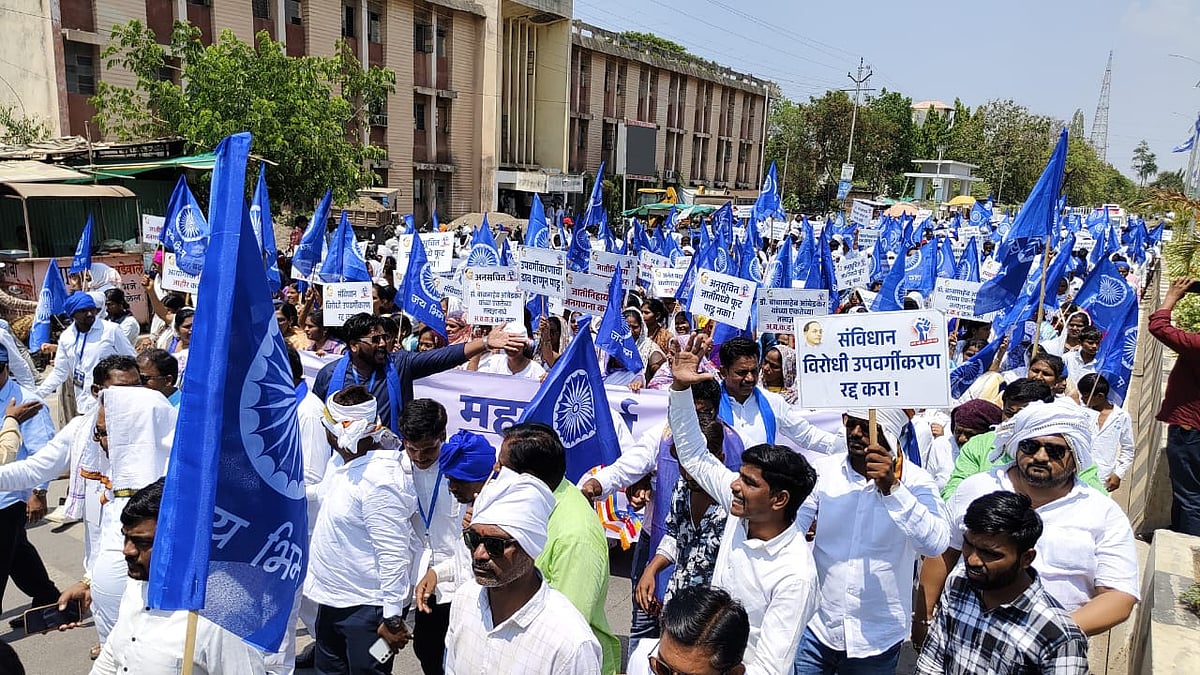 Massive Ambedkarite Protest Held In Beed Against Proposed SC Reservation Sub-Classification