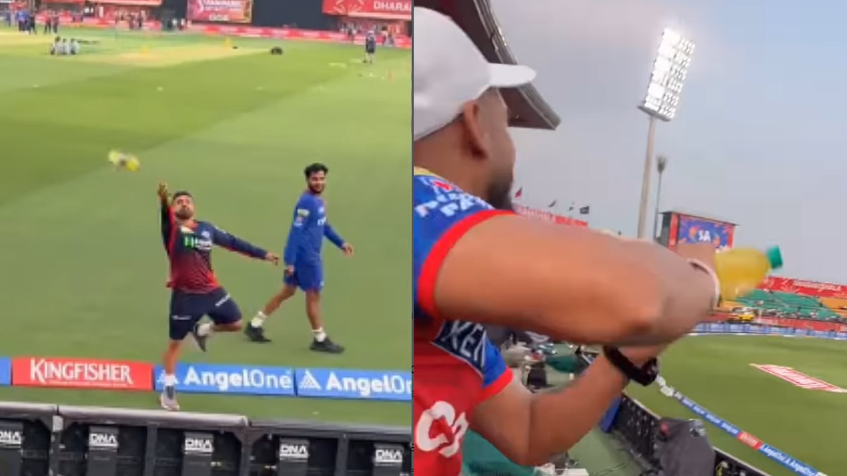 Karun Nair Throws Bottle At Fan! Delhi Capitals Batter's Playful Gesture Goes Viral During PBKS vs DC IPL 2026 Match | Video