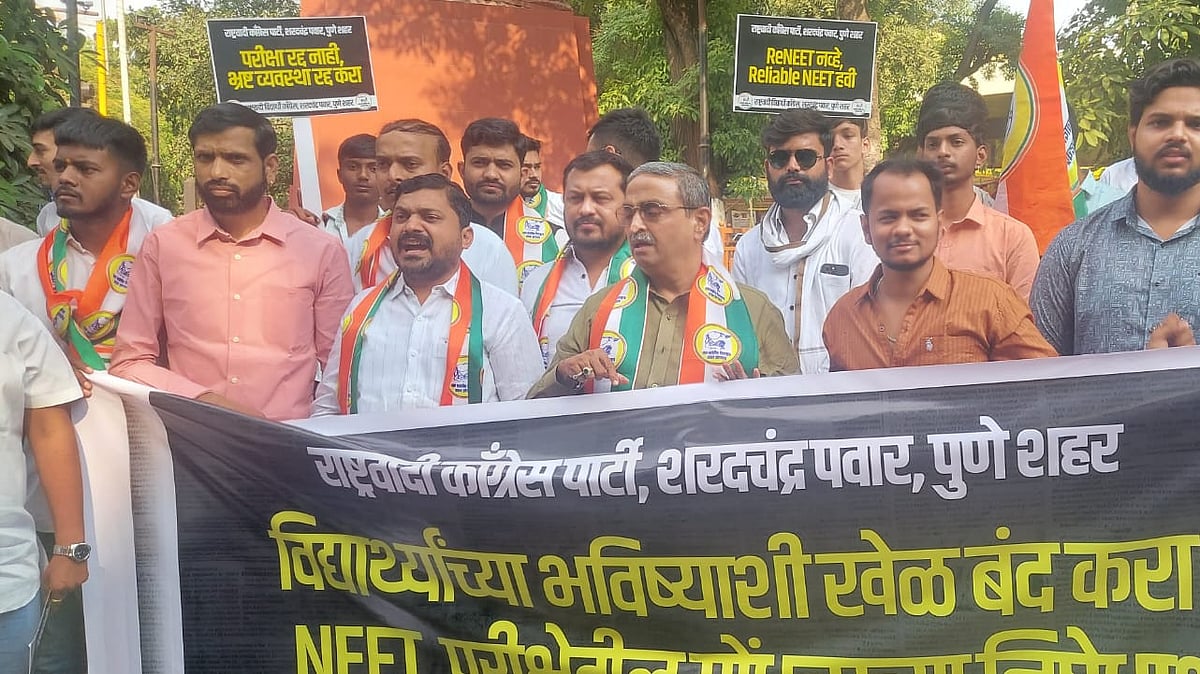 NEET Paper Leak: Opposition Parties Protest In Pune, Demand Education Minister's Resignation