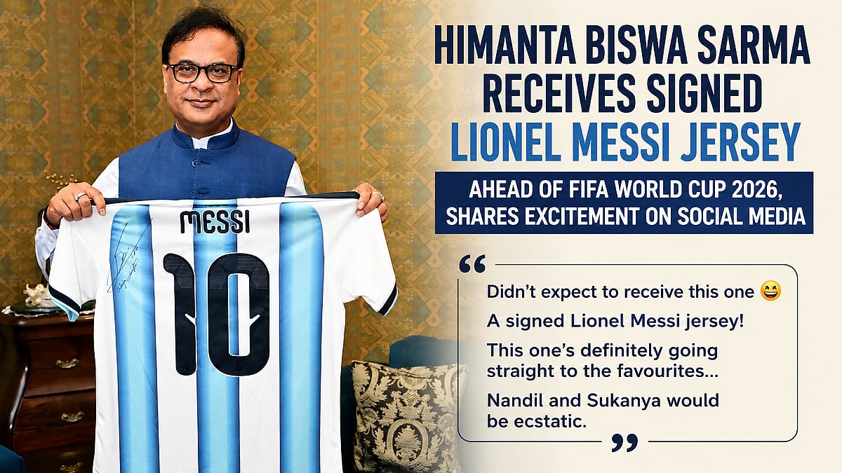 Assam CM Himanta Biswa Receives Signed Lionel Messi Argentina Jersey Ahead Of FIFA World Cup 2026,...
