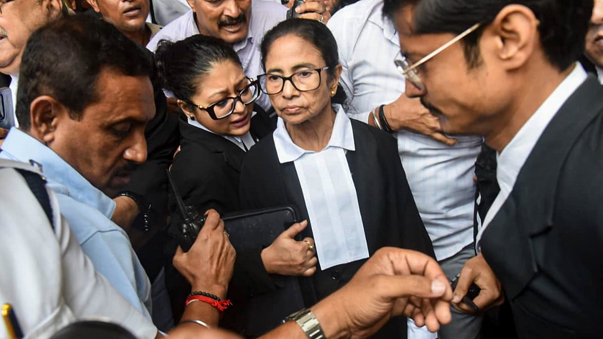 Kolkata: Former West Bengal chief minister and TMC supremo Mamata Banerjee leaves after appearing before the Calcutta High Court to argue a case in connection with alleged post-poll violence and attacks on party offices, in Kolkata, Thursday, May 14, 2026. (PTI Photo) | 