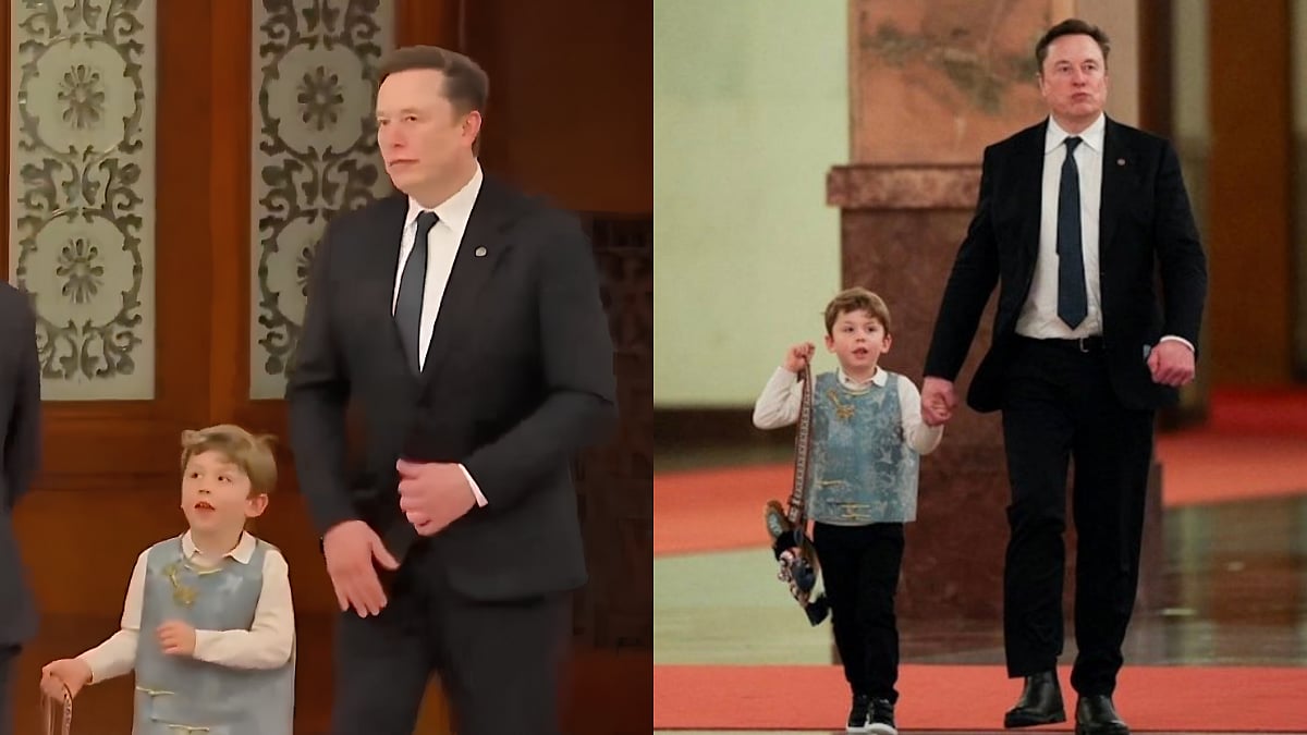 Elon Musk’s Son Steals Spotlight With Chinese Tiger Bag During Beijing Visit With Father