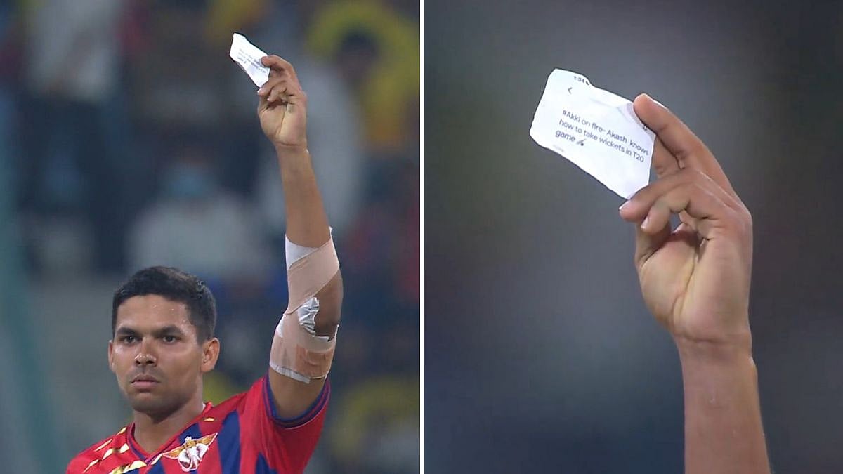'Akki On Fire': Akash Singh Unveils Note As He Celebrates Ruturaj Gaikwad & Sanju Samson's Wickets In First Game Of IPL 2026 | VIDEO