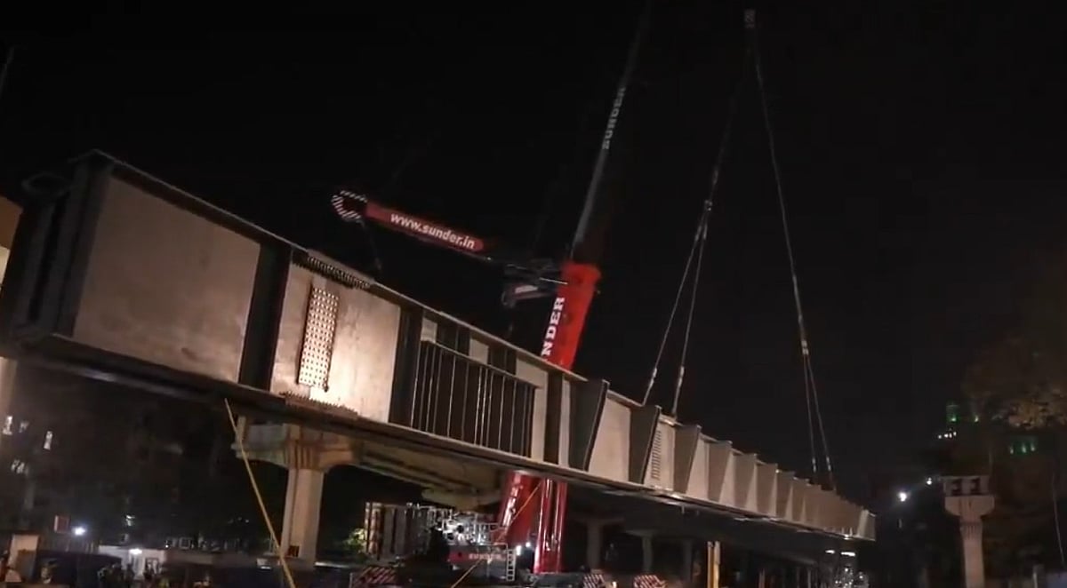 Thane: MMRDA Achieves Engineering Milestone With Massive FOB Girder Launch Above Ghodbunder Road
