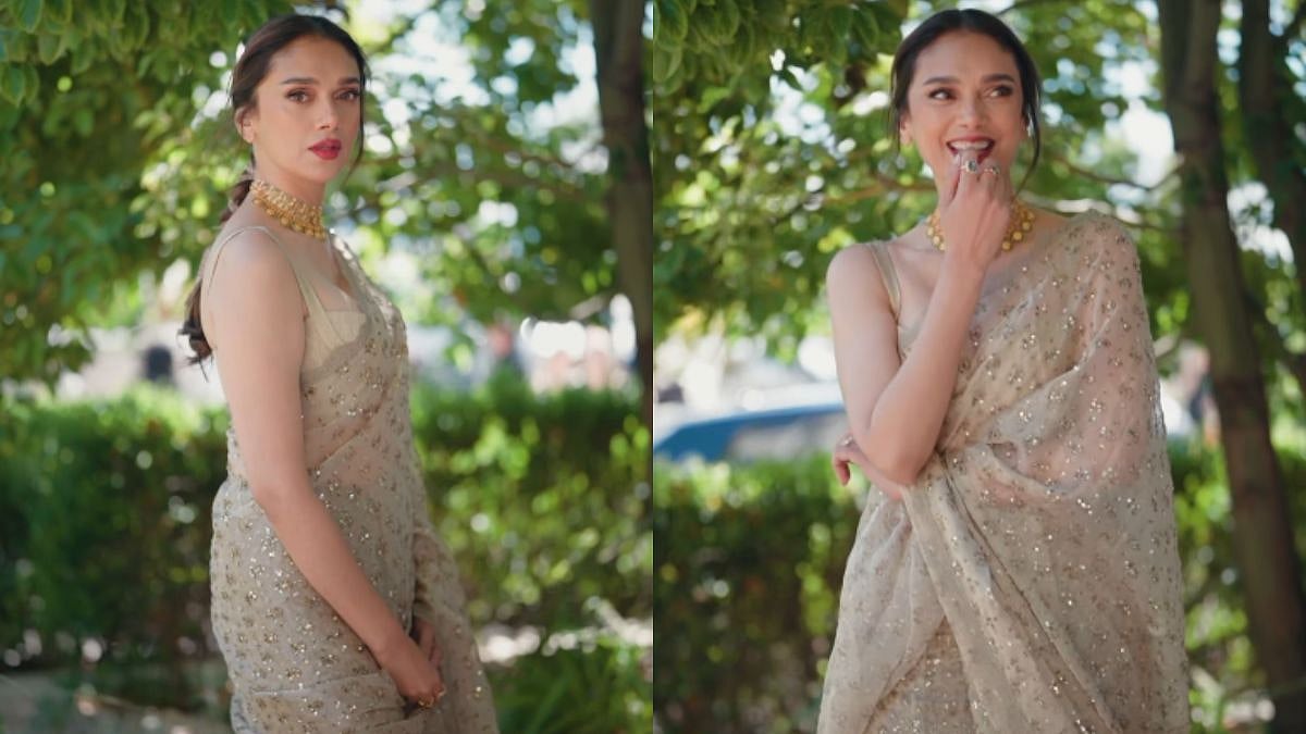 Aditi Rao Hydari Drops New Cannes Film Festival 2026 Look In Ivory Saree & Stunning Gold Choker