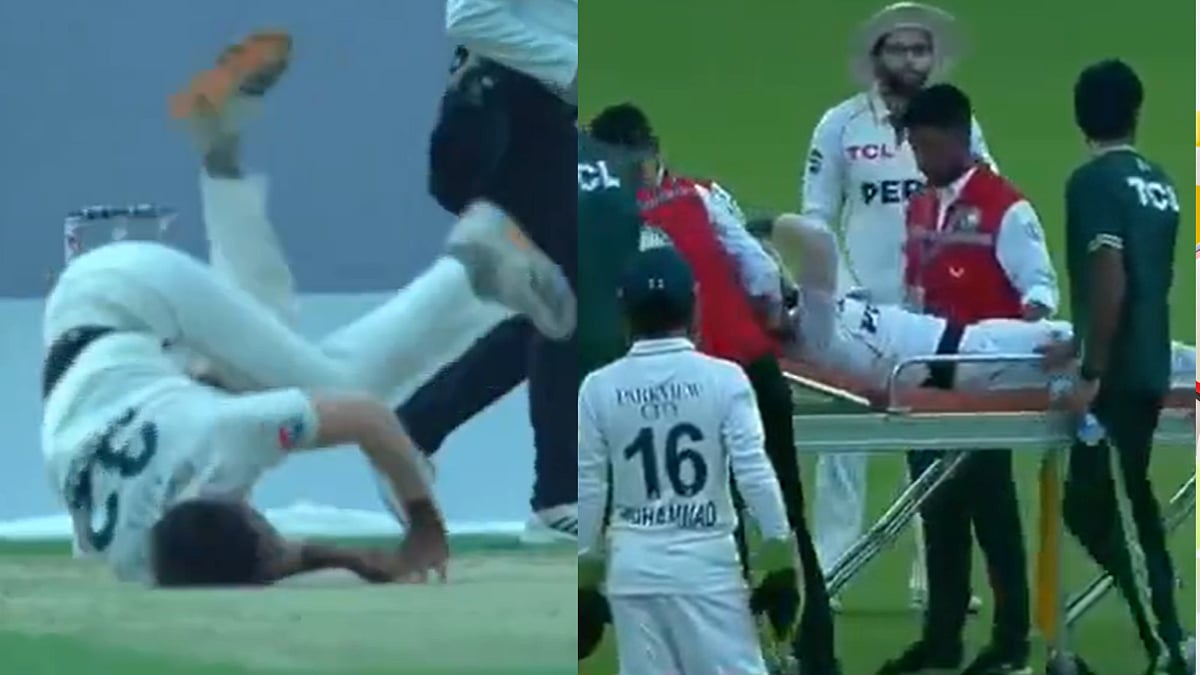 Scary Scenes! Hasan Ali Leaves Field On Stretcher After Frightening Head Injury Scare During BAN vs PAK 2nd Test | Video