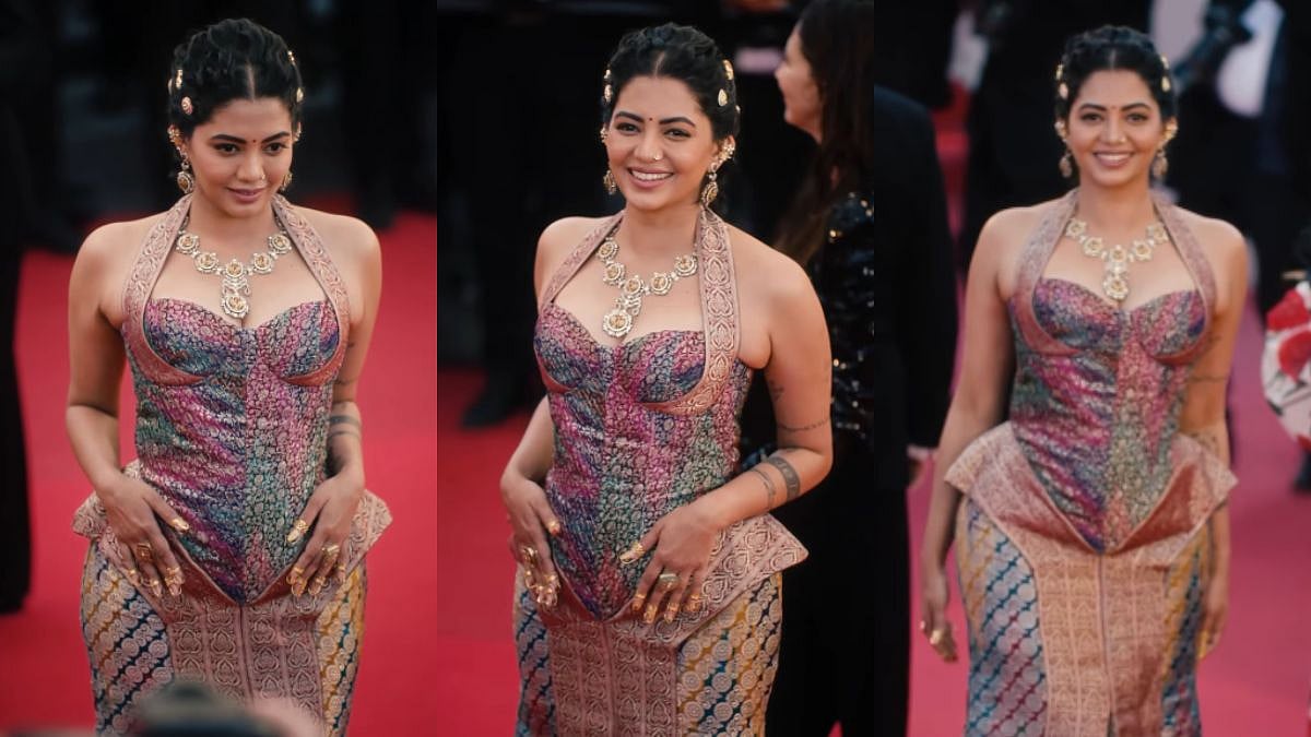 Cannes 2026: Indian Actress Turns Two 80-Year-Old Sarees Into Corset-Style Gown At Film Festival Red Carpet