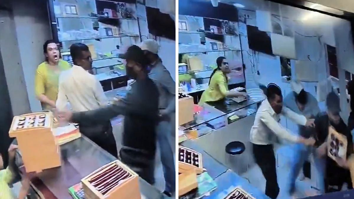 Caught On Cam: Armed Robbery At Nashik Jewellery Shop, Brave Woman Shop Owner Tackles Thieves; 2 Held