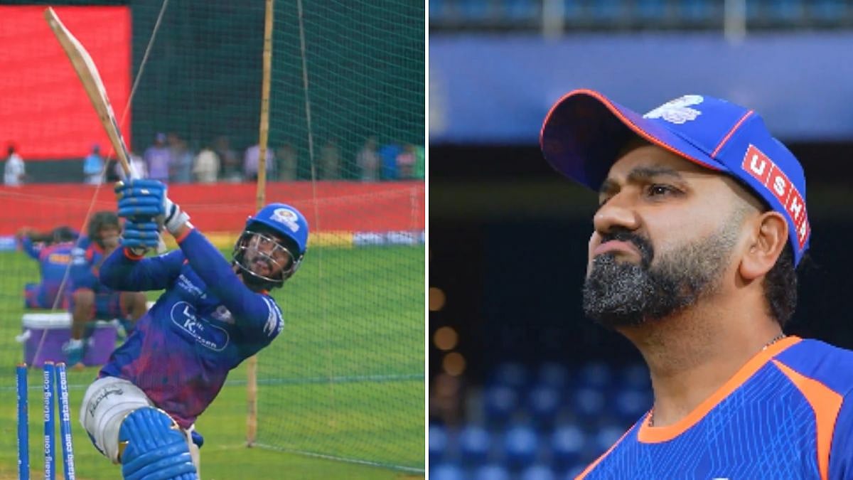 'Shot Yaar': Rohit Sharma's Reaction To Tilak Varma's Six During Net Session Ahead Of MI Vs KKR Clash Goes Viral | VIDEO