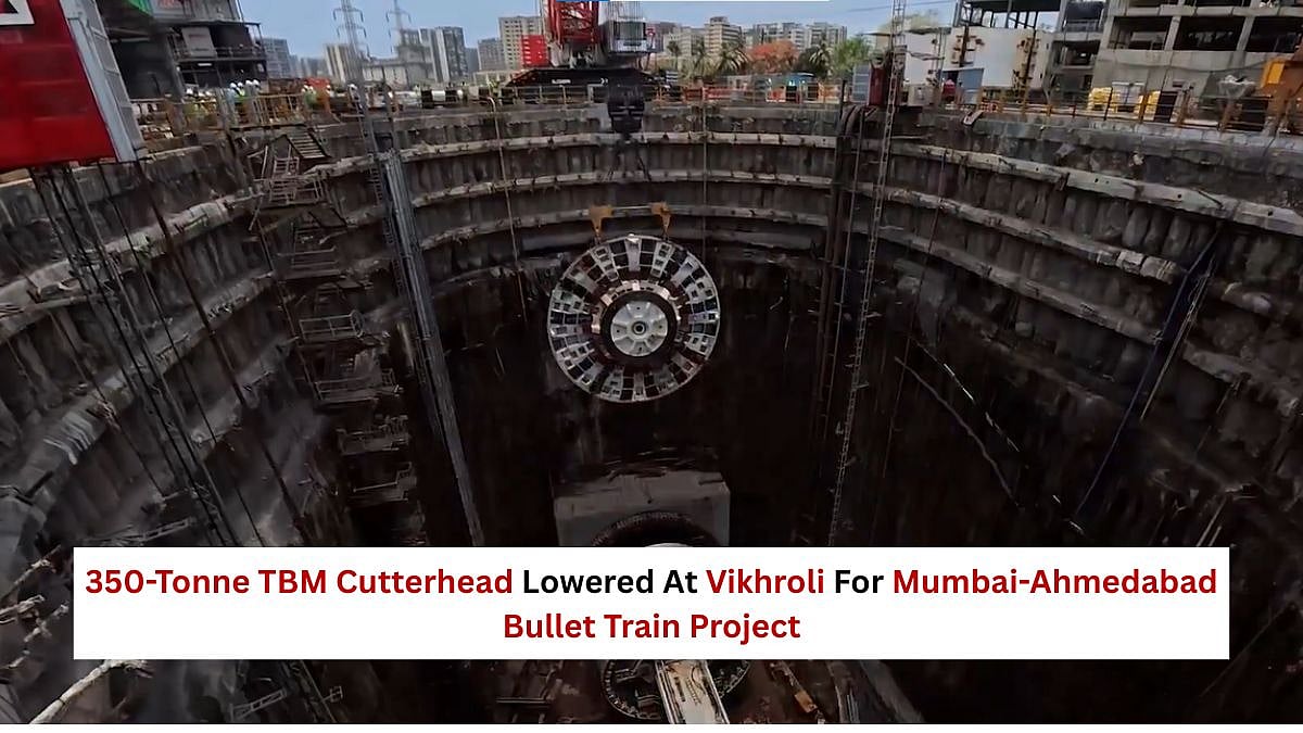 Mumbai-Ahmedabad Bullet Train Project Update: Major Milestone Achieved As 350-Tonne TBM Cutterhead Lowered At Vikhroli - VIDEO