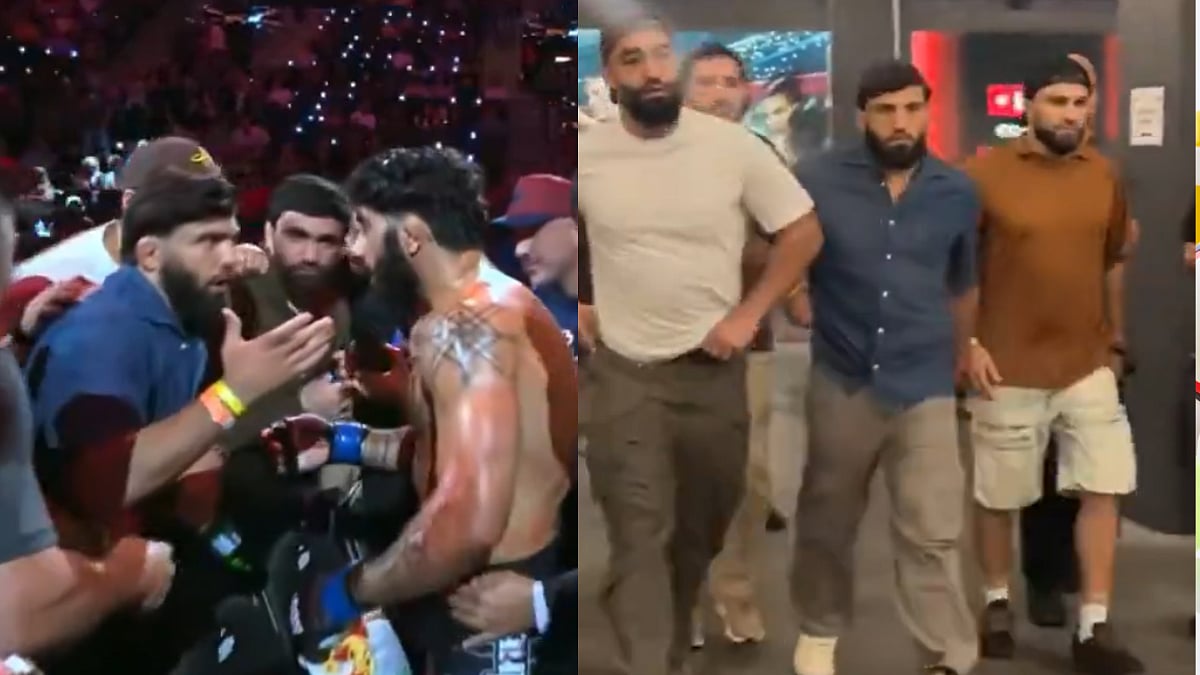 'He Wants To Talk...': UFC Star Arman Tsarukyan Jumps Barrier To Confront Namo Fazil During Rousey vs Carano Event | Video