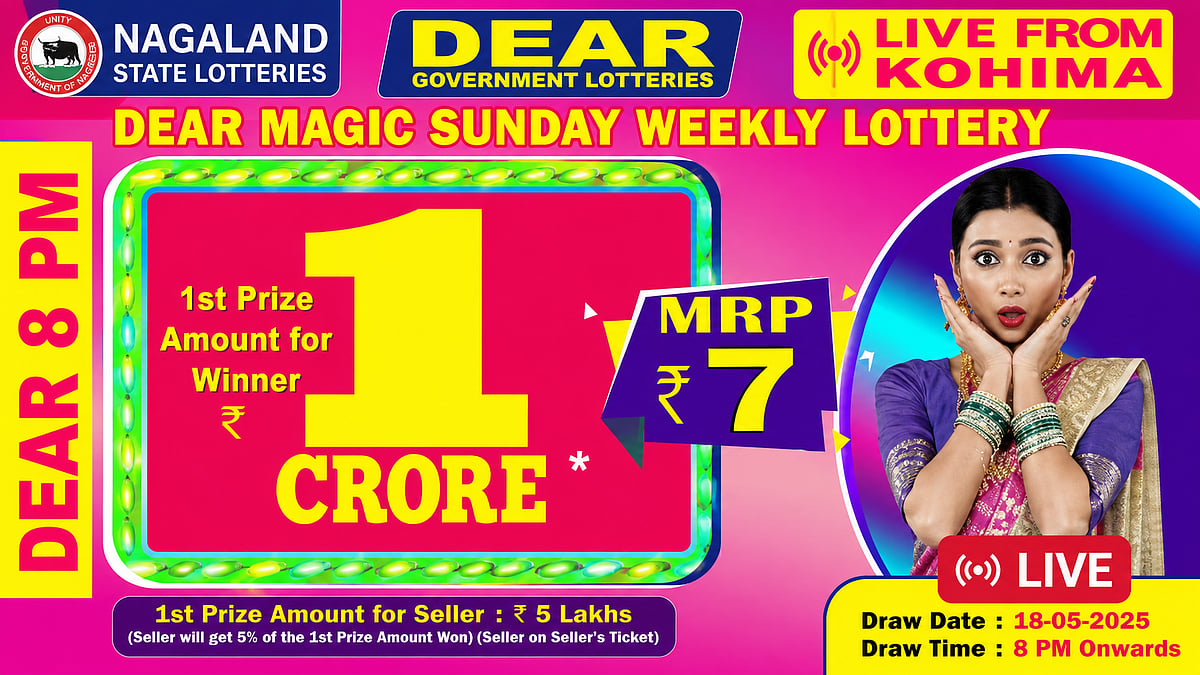 Nagaland State Lottery Result: May 17, 2026, 8 PM Live - Watch Streaming Of Winners List Of Dear Magic Sambad Night Sunday Weekly Draw