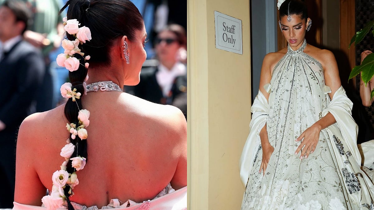Pakistani Actress Sanam Saeed Dons Gajra And Maang Tikka At Her Cannes Debut In White Peacock-Inspired Look