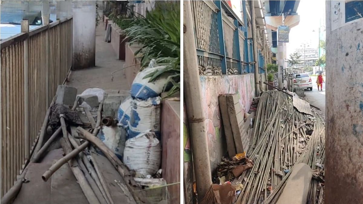 Charni Road Station Exit Leaves Commuters In Mumbai With No Space To Walk As Encroachments And Illegal Parking Block Footpaths - VIDEO