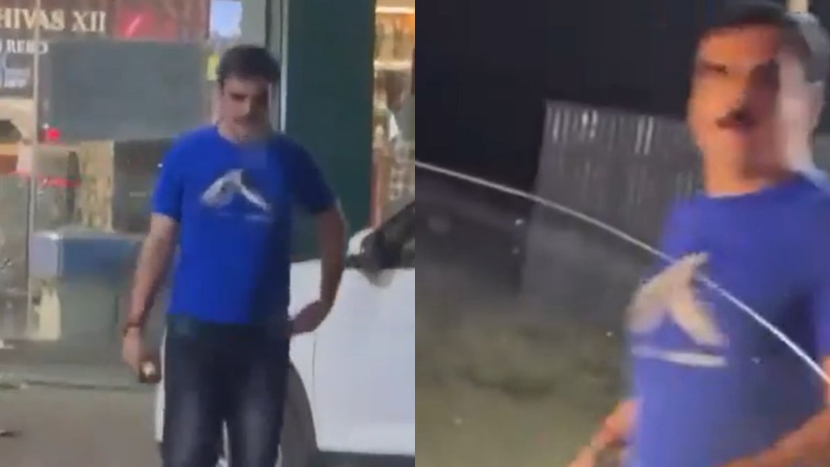 Viral Video Shows Wanted Meerut Gangster Udham Singh Walking Near Chandigarh Carrying Beer Bottles; Police Hunt Intensifies