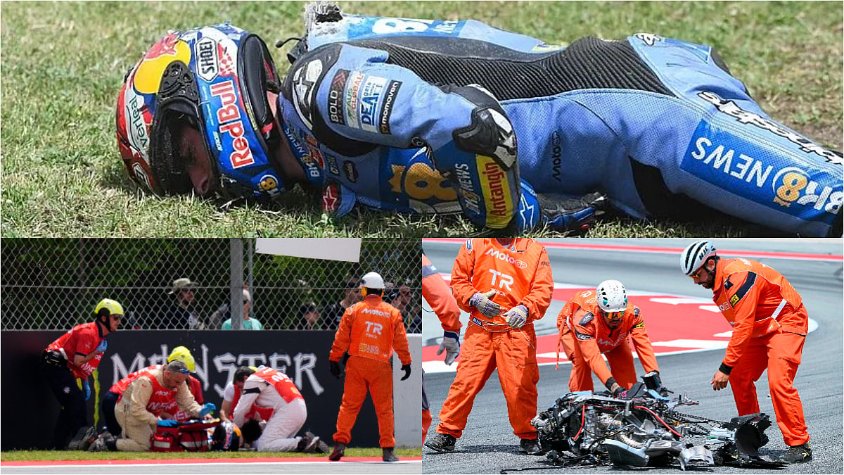 'God Bless You ALEX': Fans Left Shocked After Alex Marquez Escapes Horrific Crash At Catalan MotoGP 2026 | VIDEO