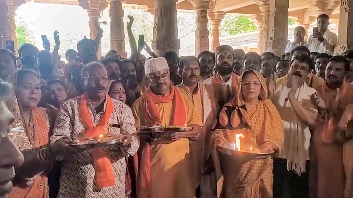 Union Minister Savitri Thakur Visits Bhojshala Temple In Dhar | FP Photo