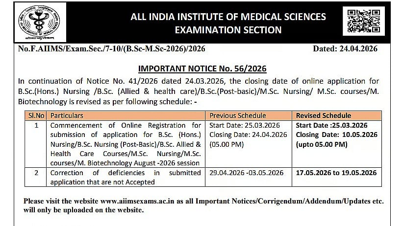 AIIMS Paramedical Correction Window 2026 Closes Tomorrow At aiimsexams.ac.in;  Check Details Here