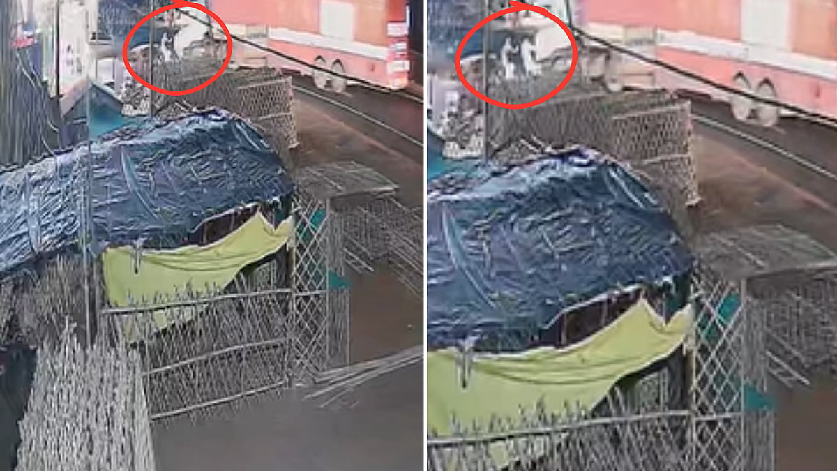 Shivpuri Man Sacrifices Life To Save Daughter And Son-In-Law From Speeding Container -- VIDEO