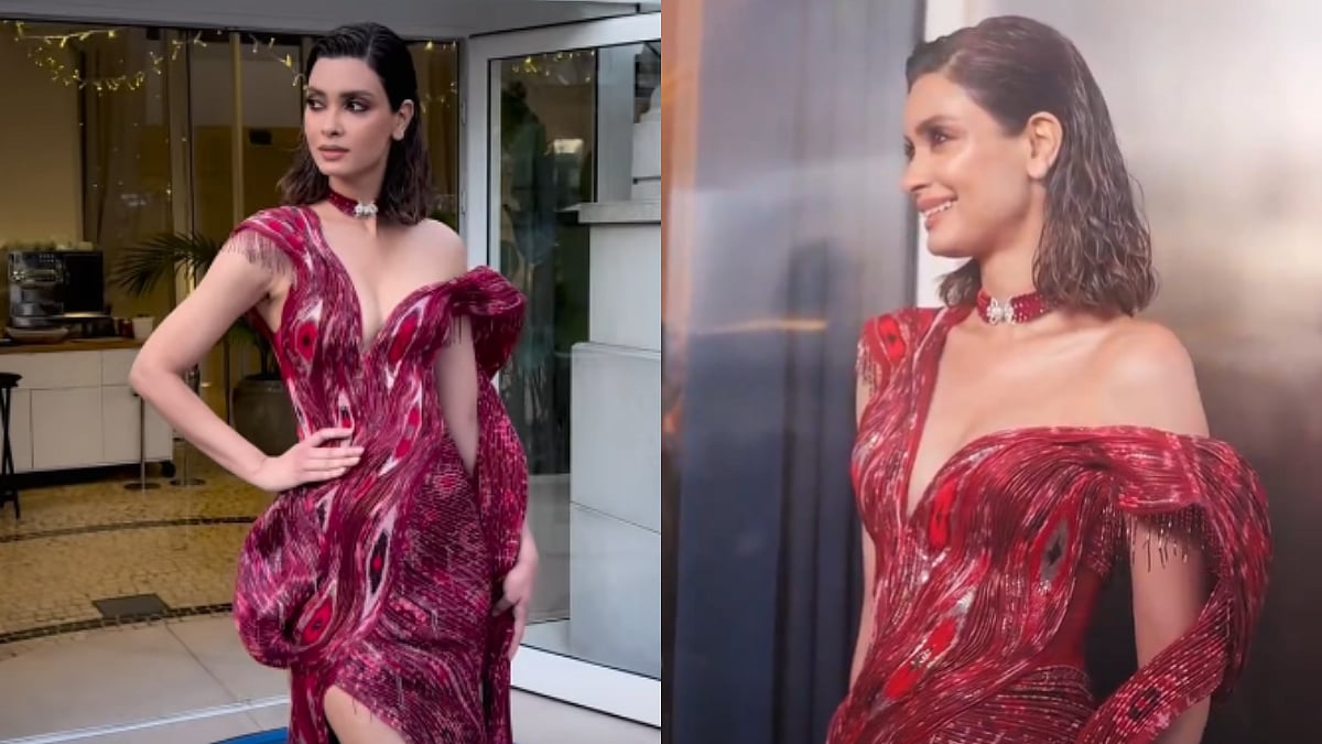 Diana Penty Nails Thigh-High Fiery Red Look At Cannes Film Festival 2026