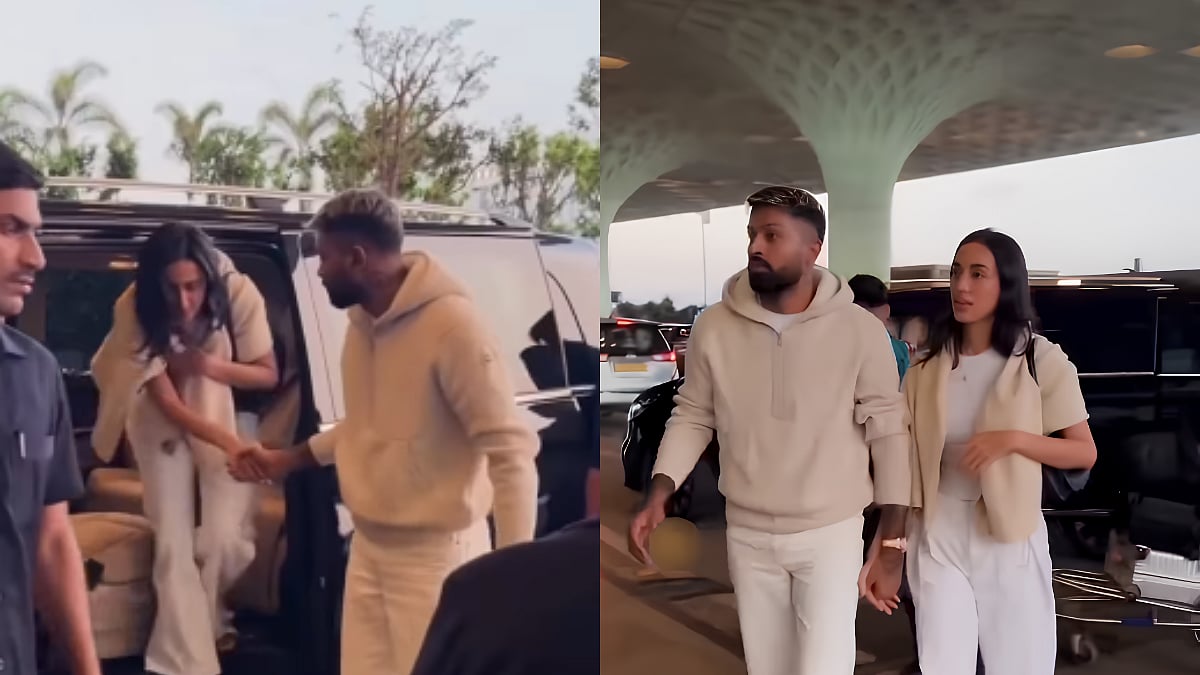 Hardik Pandya & Mahieka Sharma Spotted At Mumbai Airport In Their ₹1.4 Cr Mercedes Amid Udaipur Wedding Rumours | WATCH