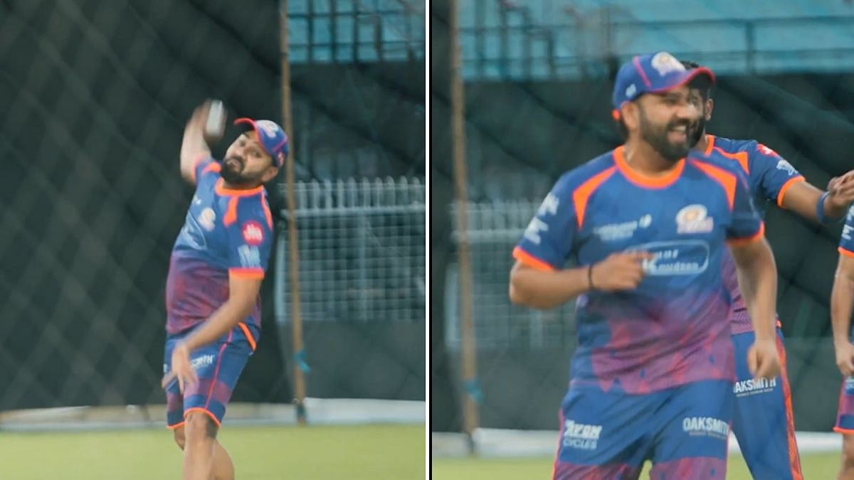'Shana For A Reason': Rohit Sharma Hits Middle Stump While Hilariously Mocking Abhishek Nayar's Bowling Action, Netizens React | VIDEO