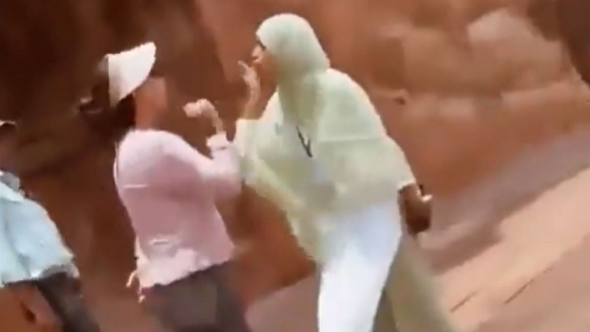 Tourist Confronts Hijab-Clad Woman For Wearing Footwear Inside Badami Cave Temple In Karnataka