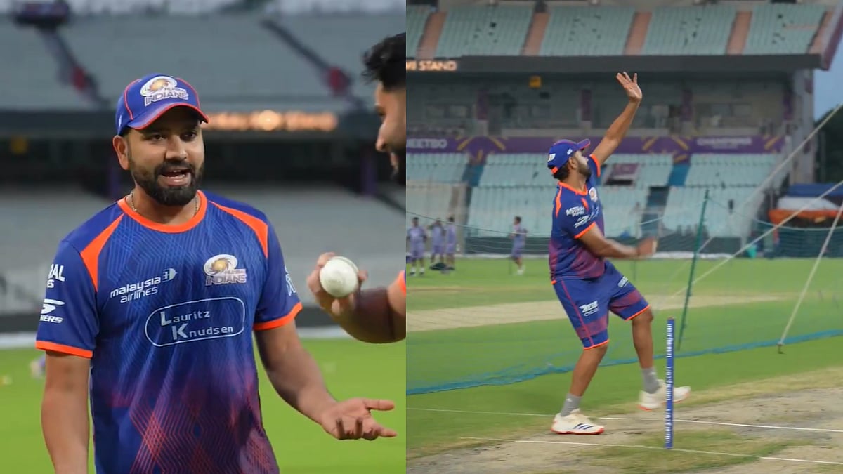 'Main Regular Bowler Tha': Rohit Sharma's Witty Remark Steals Spotlight During Practice Session Ahead Of KKR vs MI IPL 2026 Match | Video