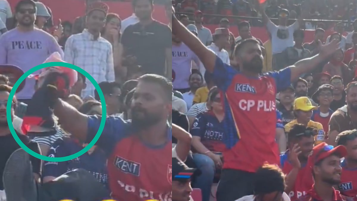 Shocking! Punjab Kings Fan Sparks Controversy After Ripping RCB Jersey & Cleaning Shoes During IPL 2026 Clash In Dharamshala | Video