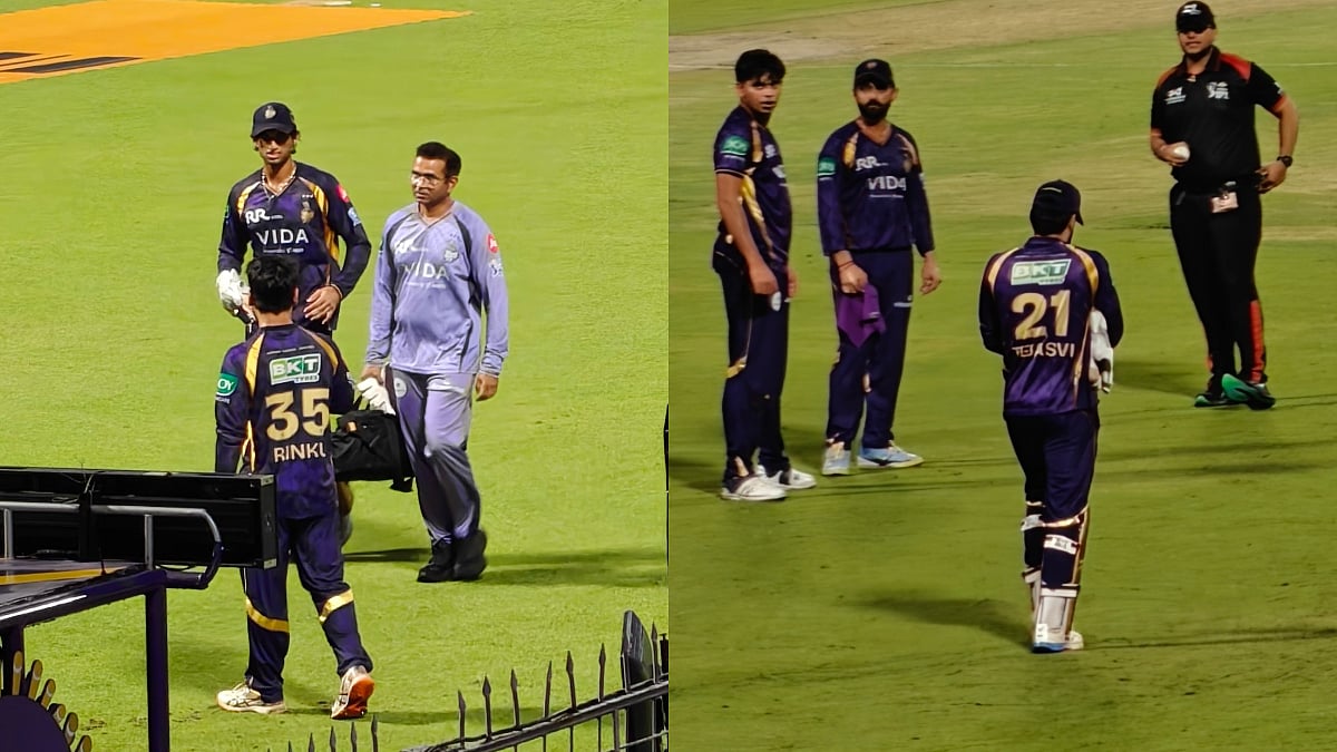 KKR Suffer Injury Scare As Angkrish Raghuvanshi Walks Off; Tejasvi Singh Dahiya Substitutes As Wicket-Keeper