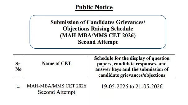MAH MBA/MMS CET 2026 Second Attempt Answer Key Released: Objection Window Closes Tomorrow
