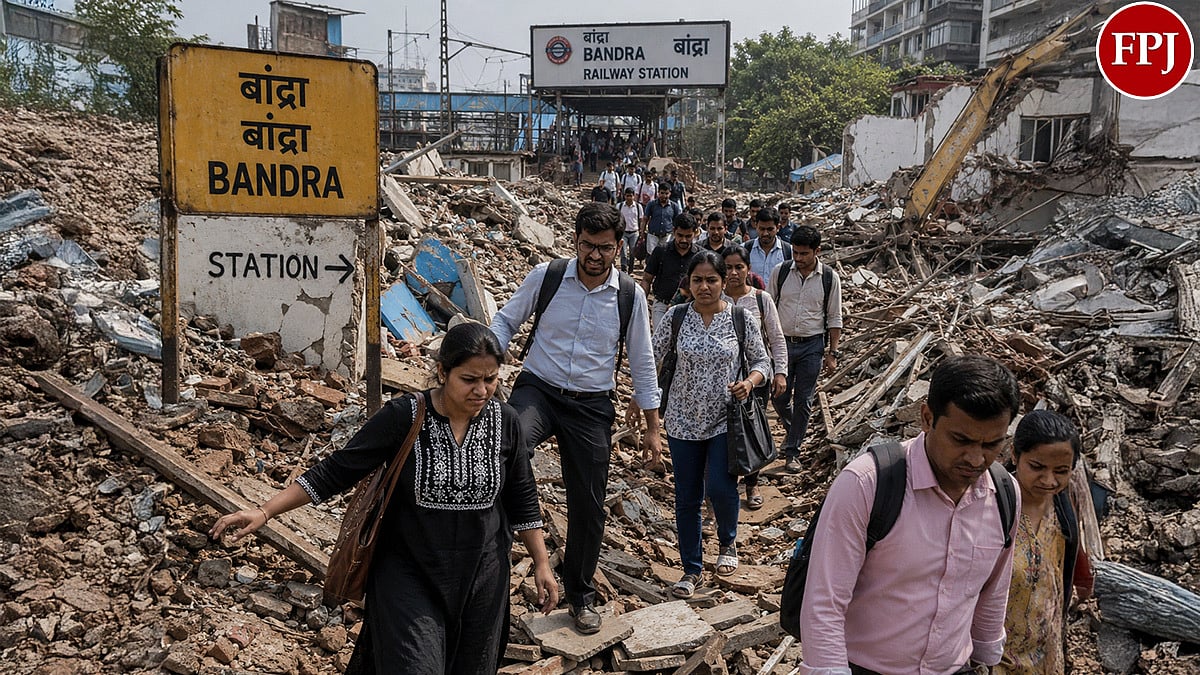 Mumbai's Garib Nagar Demolition Drive Disrupts Movement Towards Bandra Station; Commuters Face Delay