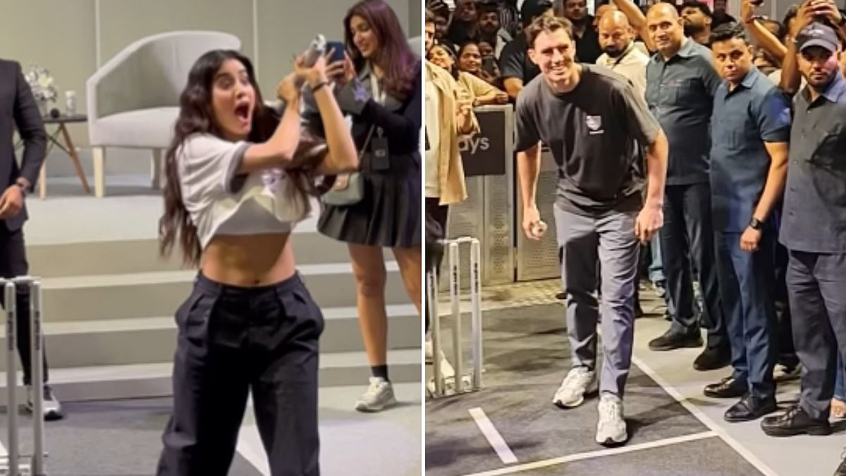 'Sorry To Whoever’s Eye I Hit...': Janhavi Kapoor's Priceless Reaction After Hitting Fan Off Pat Cummins Bowling Goes Viral | VIDEO 