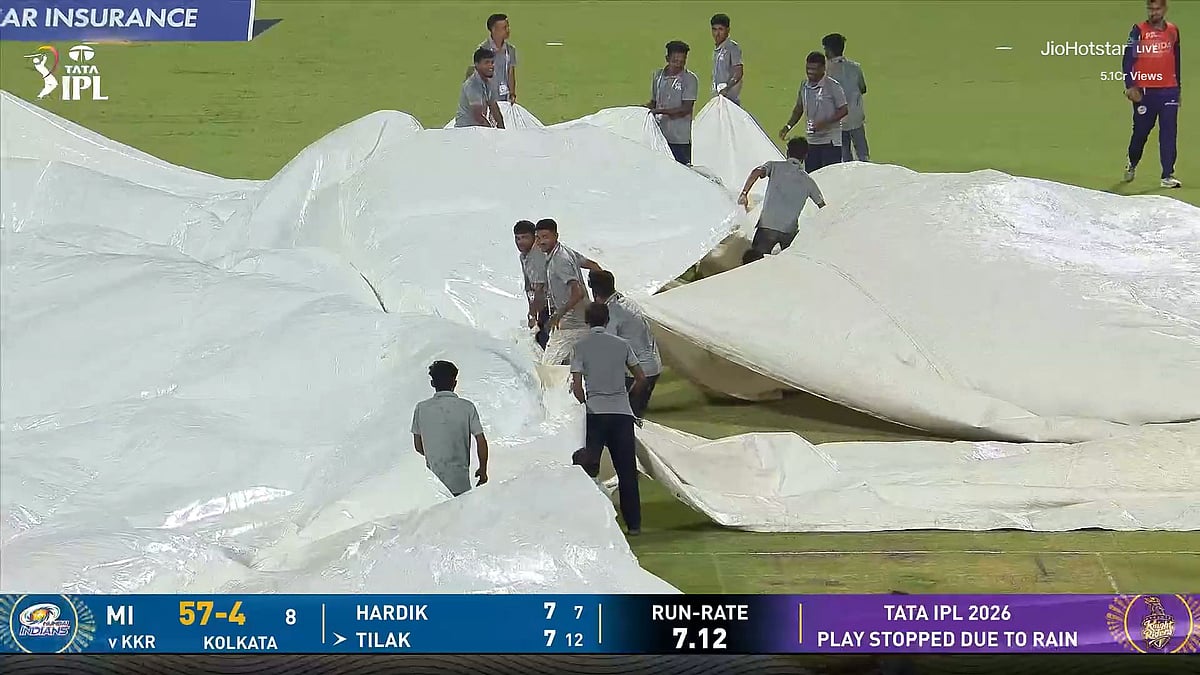 KKR Vs MI Match Stopped Due To Heavy Rain In Kolkata