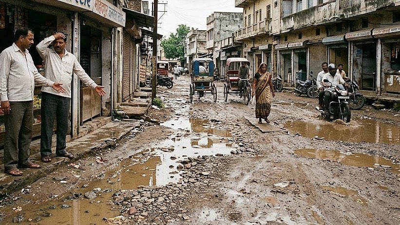 Mahidpur Traders And Residents Suffer As Gandhi Marg Remains Neglected