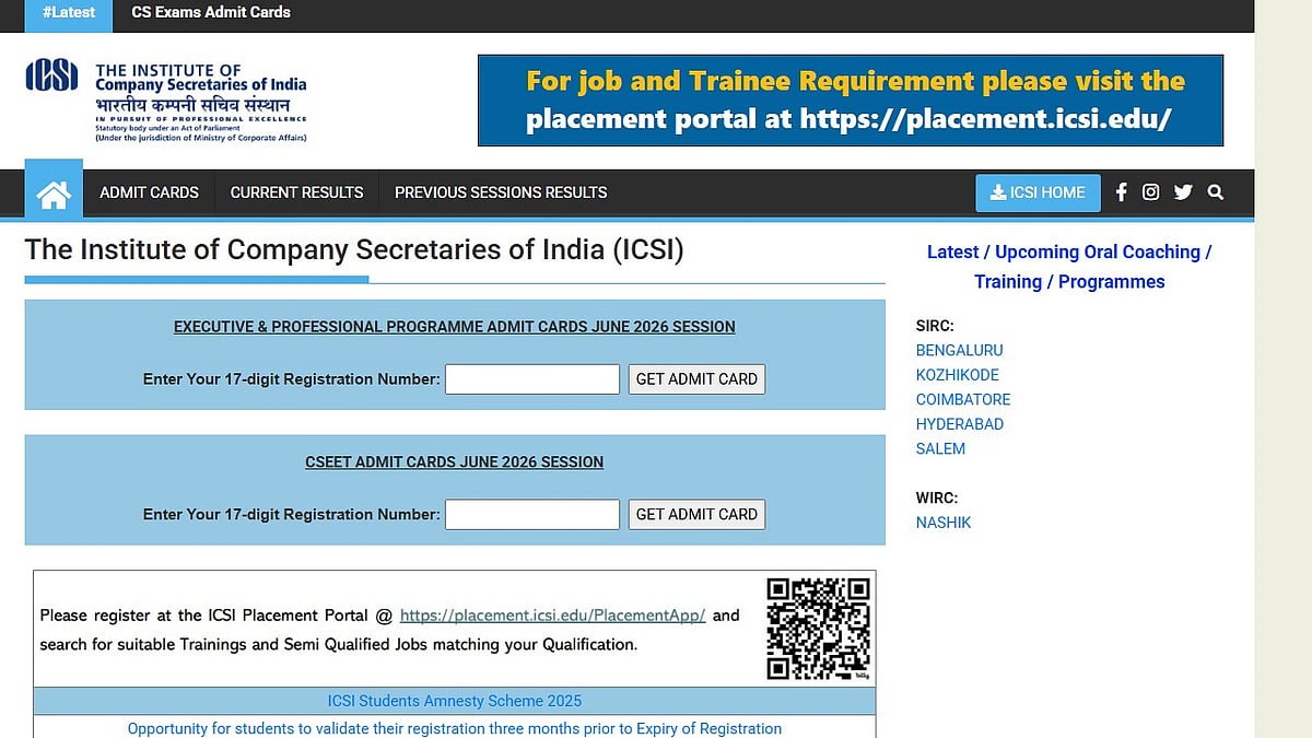 ICSI CSEET Admit Card June 2026 Out Now At icsi.edu; Here's How To Access Admit Card 