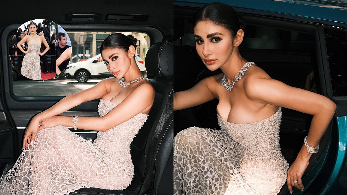 Mouni Roy Walks At Cannes Red Carpet In Daring Strapless Crystal Gown & Dazzling Chopard Necklace